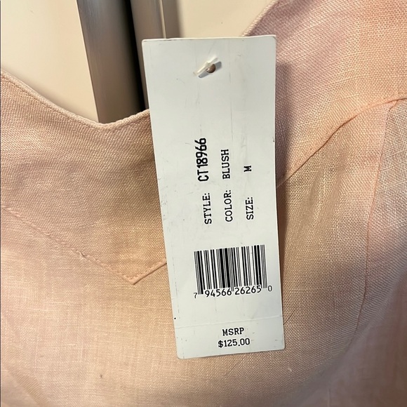 NICOLE MILLER COLLECTION NWT Pink Crop Linen Tank Top, Size M - Picture 4 of 10